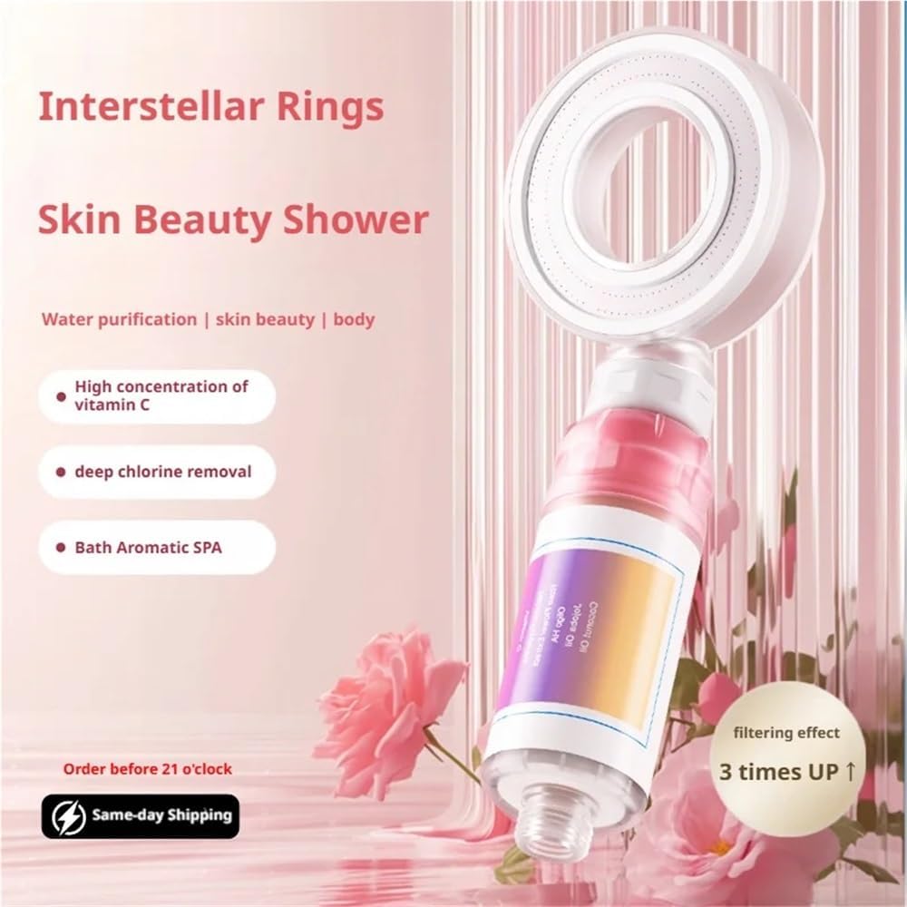 Bathing Water Purifying Filtered Showering Softener Fragrance-infused Water Filter Shower Infuser Vitamin C Shower Head Filter(Purple Butterfly)