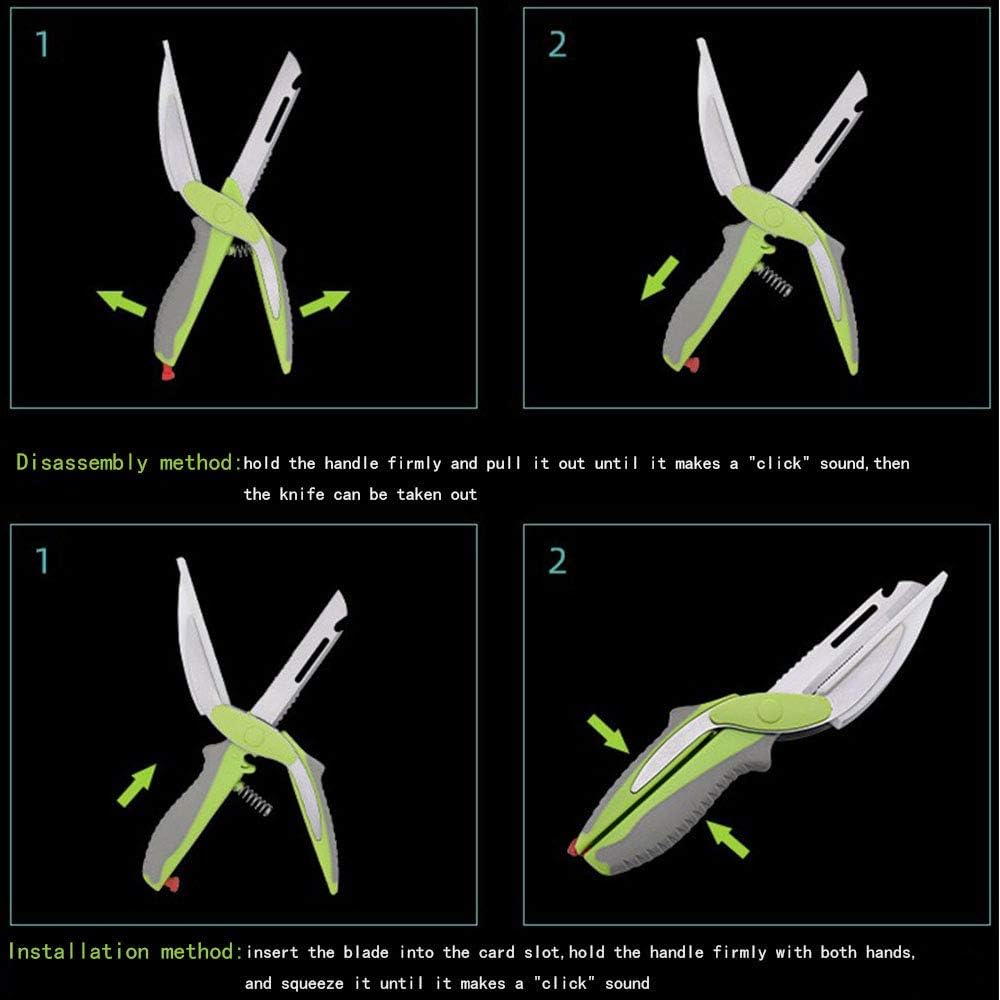 Kitchen Food Scissors Food Chopper Food Kitchen Scissors Cutting Board Built Use Quick Easy Cutting Food Shears