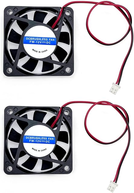 JZK 2PCS 60 x 60 x 15 mm 2pin DC 12V mini silent cooling …