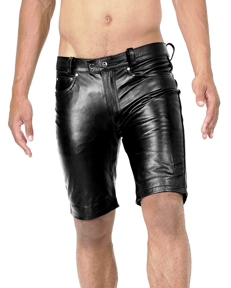 Buy Shine Shorts Leather Pants Men Leather Pants Shorts Short Leather