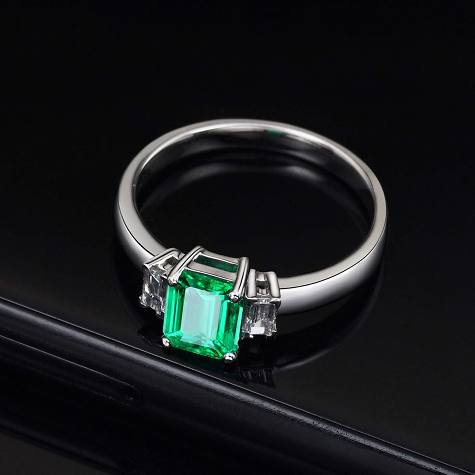 Beydodo Obrączki ślubne 18-karatowe złoto 0,98 ct szmaragd z diamentem białe złoto pierścionek dla kobiet e białe złoto, 56 (17,8 mm), colore: białe złoto, cod. TLLWGZ1016