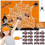 Funnlot Halloween Games Halloween Party Games for Kids Pin The Spider on The Web Game Halloween Party Favors and Game Pin The Tail Activities for Kids