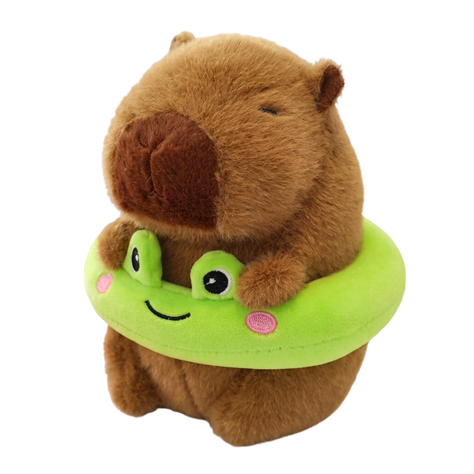 WsiQxuc Capybara Teddy,25cm Capybara Plush Green Swimming Ring,Capybara Toy