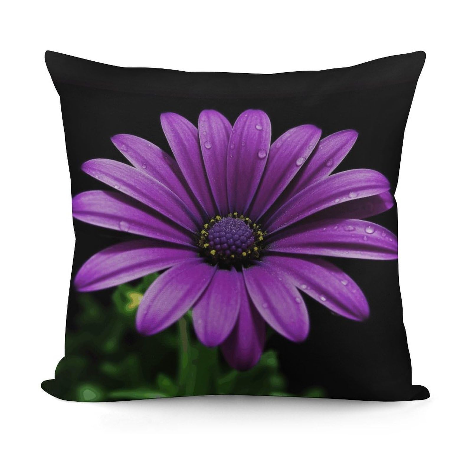VstaDank Purple Daisy Throw Pillow Covers Fade-Resistant Plush Pillow Case Cozy Square Cushion Case Removable Pillowcase Exquisite Pillow Shams Soft Pillow Protector 18"x18"