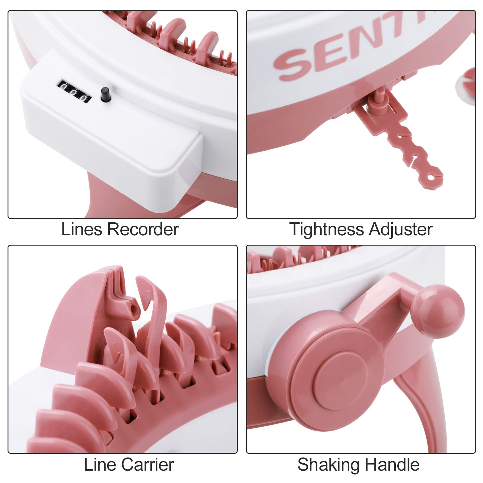 Shoze Knitting Machine 48 Needle DIY Hand Knitting Machine Weaving Loom Board Rotating Needle Machine for Adults and Kids