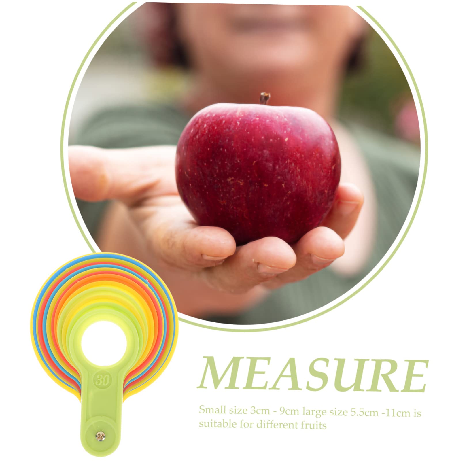 GANAZONO 1 Set Fruit Grading Circle Fruits Measurement Tool Meters Dispenser Maple Sweetener Fruits Diameter Measuring Laps Boards Tape Measure Body Gauge Fruit Cutters Ticking Tin Plastic