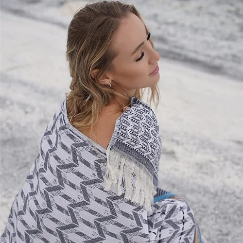 Miniatura 4 de BAGNO MILANO Toallas de playa de algodón turco orgánico, suaves, de secado rápido, de gran tamaño, para playa, yoga, spa, piscina (toalla de playa,