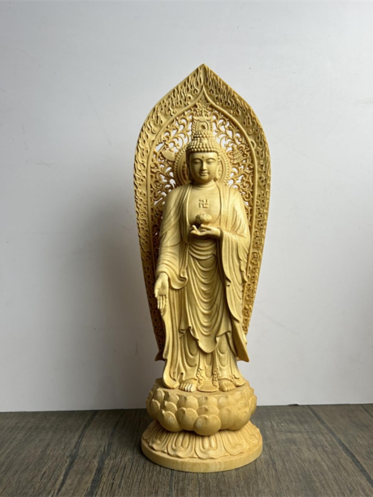 新品 桧木 観音勢至 27cm 仏像木彫り 【公式ショッピングサイト】