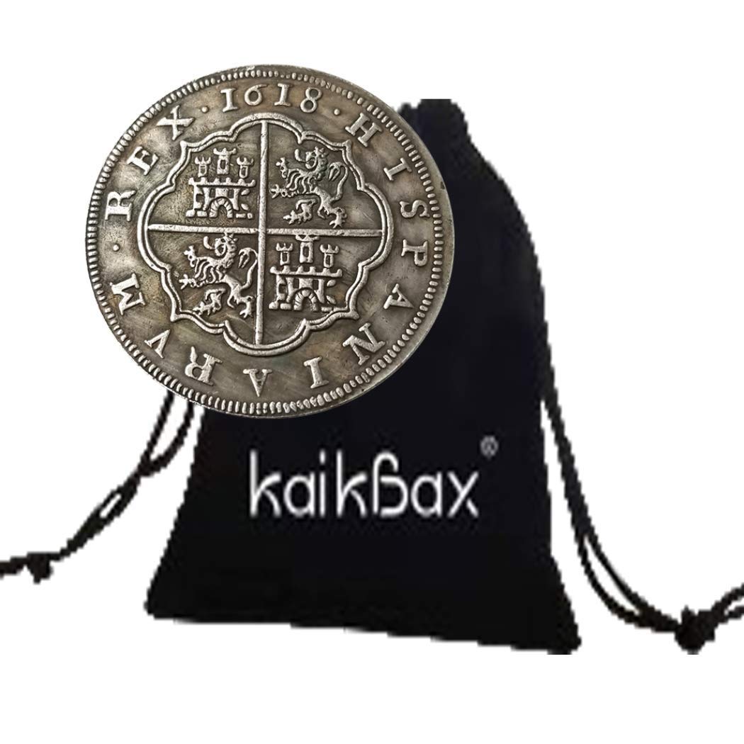 1618 Monedas históricas talladas a mano de España - Grandes monedas europeas de España - Moneda antigua conmemorativa sin circular + Bolsa KaiKBax - Es una moneda artesanal, experiencia futura