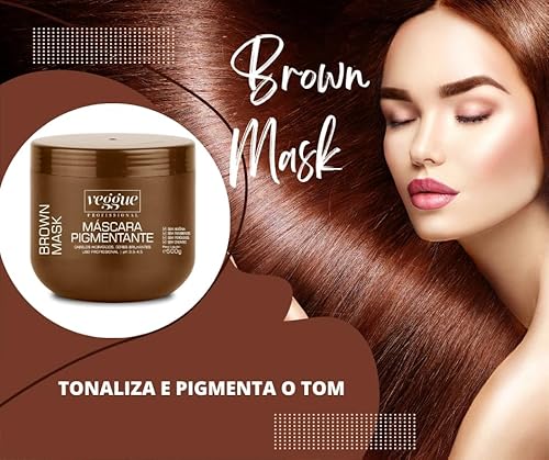 Máscara Capilar Tonalizante Castanho e Iluminado Veggue Profissional 500g