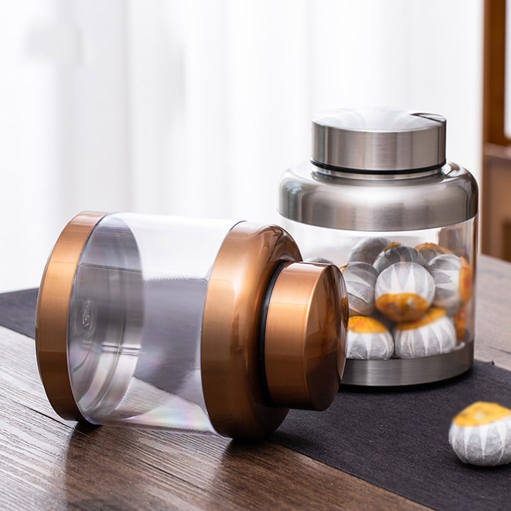 SONGCHAO Sugar Jar Tea Cans, Glass Storage, Sealed, Home Decoration Ornaments Tea Canister(B)