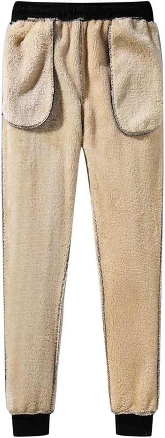 Trainingsbroek voor heren, winter, thermische broek voor heren, pluche, fleece, joggers, wijde broek, baggy, ritssluiting, zijzakken, joggingbroek van fleece, Rechte pijpen zwart, M