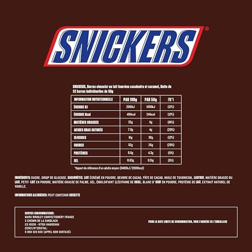 Snickers Caramel, Nougat, Peanuts & Milk Chocolate Snack Bars Multipack 10x50g - 9