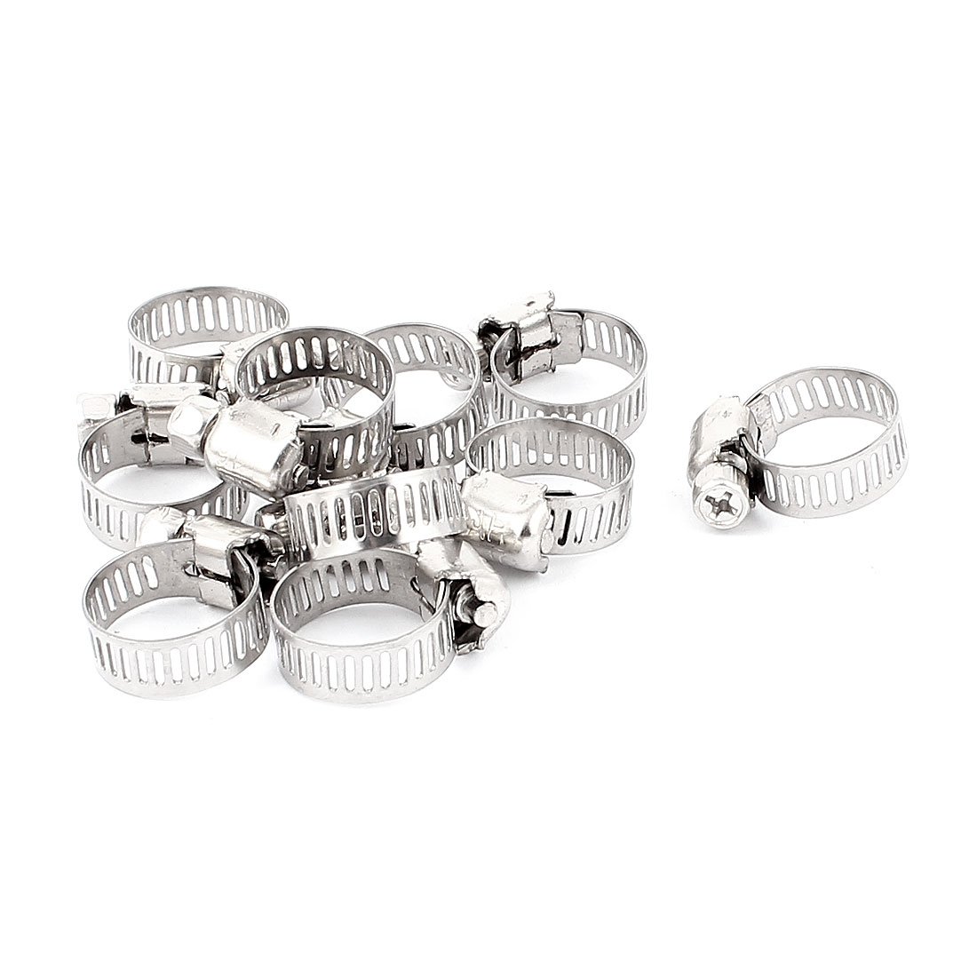Aexit Adjustable 9-16mm Clamps Stainless Steel Worm Gear Hose Strap Clamps Clamps 10pcs