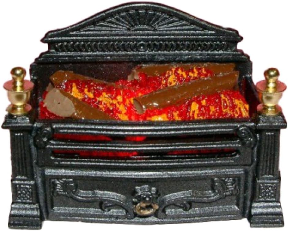 Melody Jane Dolls Houses Dollhouse Victorian Glowing Log Fire Grate Miniature Fireplace Accessory 12V
