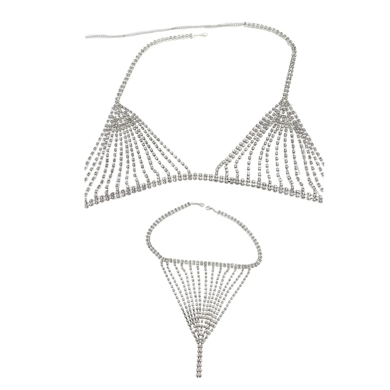 Collana Reggiseno Sexy Con Strass - Gioiello Corpo Per Bikini, Festa O Spiaggia - Reggiseno Catena Donna - Foto 3