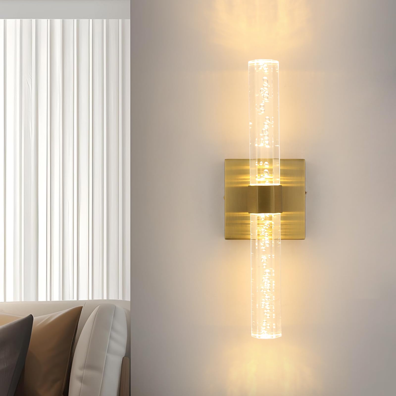 Comely Applique LED da Parete Interno, 12W Oro Lampada da Parete Moderna, Regolabile 360° Lampada a Muro Illuminazione Interni per Camera da Letto Comodino Soggiorno Scale Corridoio
