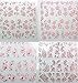 CJESLNA 3D Nail Art Stickers - 2 Sheets Nail Art Decals DIY Decorations Water Transfer Nail Care (Rose)
