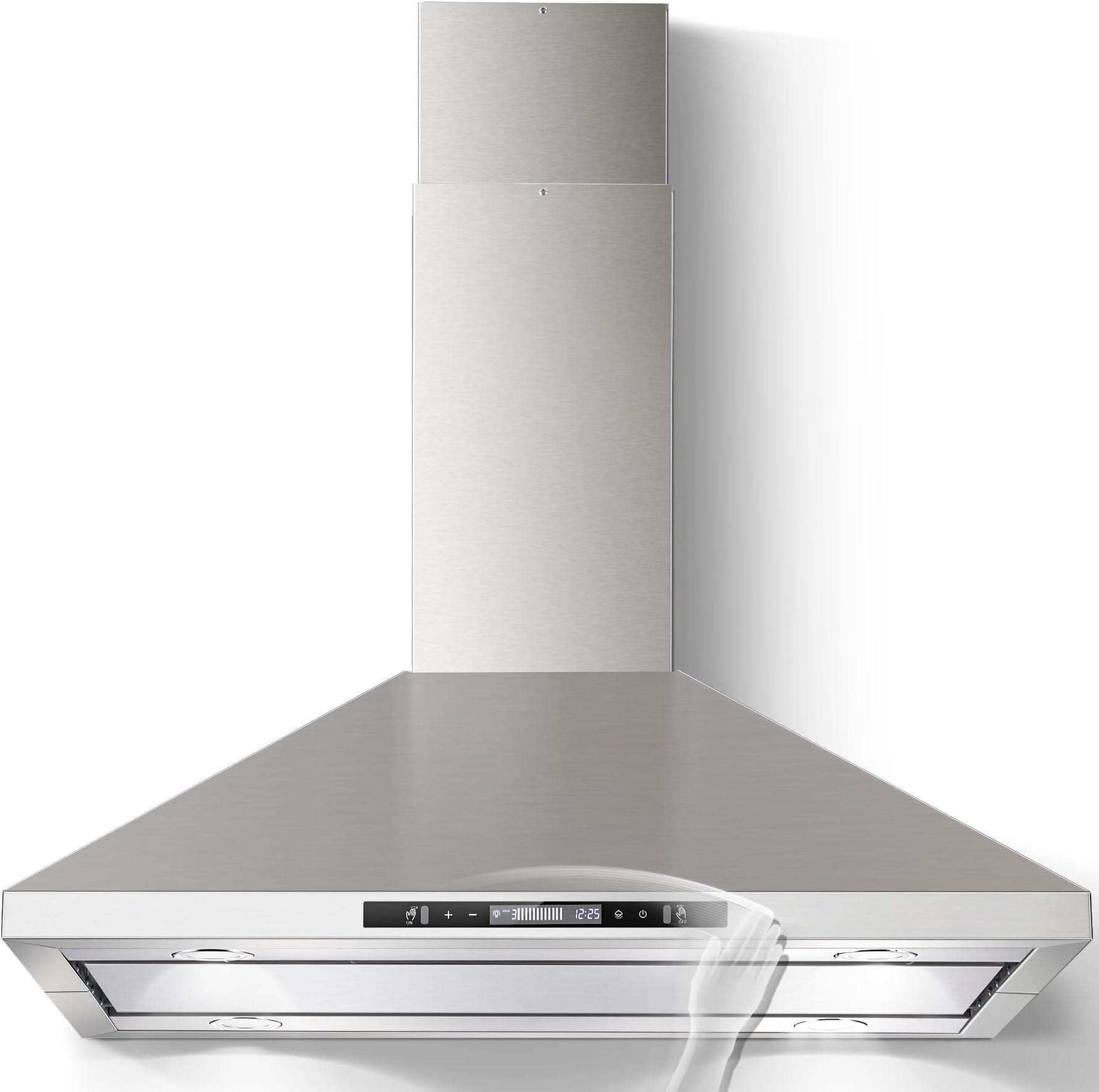 Island Range Hood 36 inch 700 CFM Ceiling Mount Kitchen Hood Vent with Gesture Sensing &Touch Control,Ducted/Ductless Convertible,3 Speeds Fan,4 LED Lights,Stainless Steel,Aluminum Filters