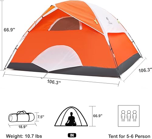 Miniatura 55 de CAMEL CROWN Tiendas para acampar 2/3/4/5 persona camping tienda de campaña, impermeable, espaciosa, ligera tienda de mochilero portátil para acampar