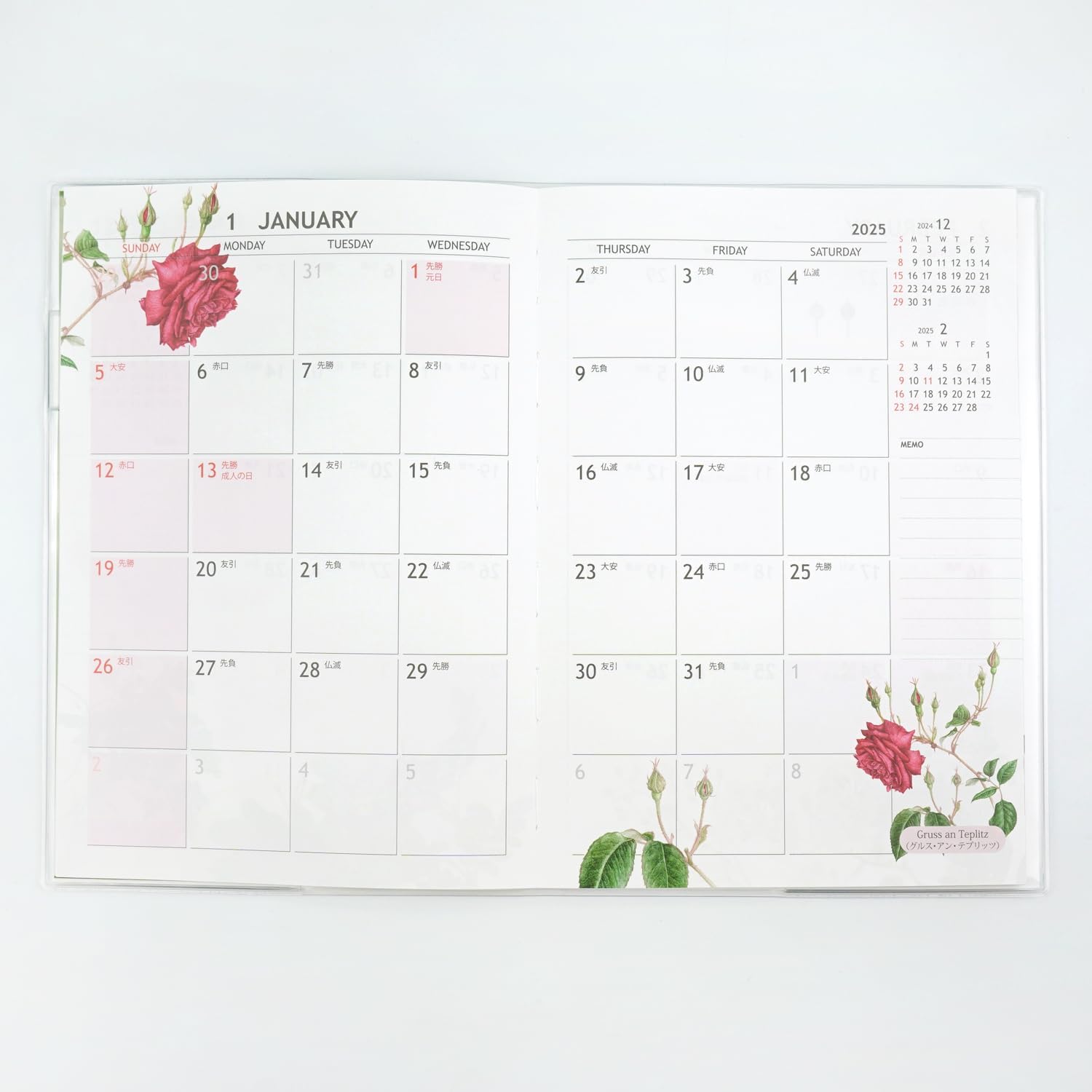 Frontier DY-109 Notebook, 2025, A5, Monthly, Classic Rose, Beige Vertical Belt (Begins December 2024)