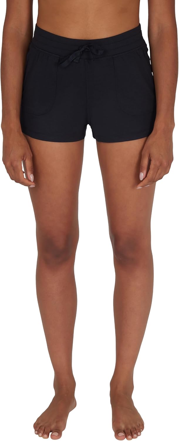 90 Degree By Reflex Lightweight Lounge Heather Shorts Drawstring Casual Summer Sleep Short Shorts for Women - Image 2