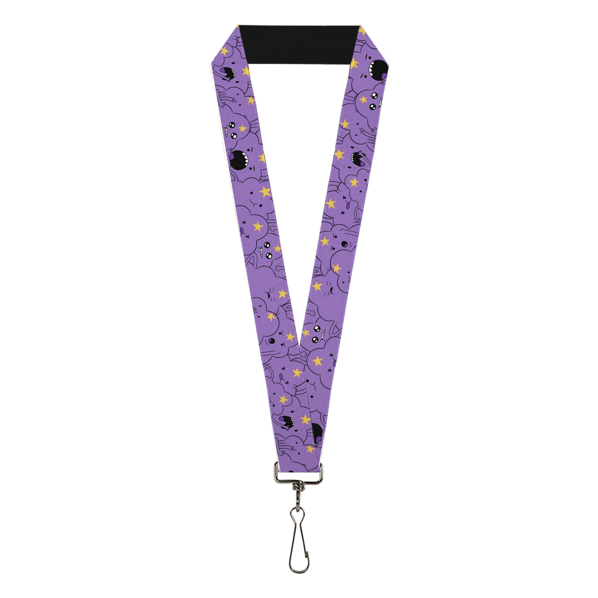 Buckle-DownCartoon Network Lanyard, Adventure Time Lumpy Space Princess Expression Stack Lavender, Elastic, Purple, 44" x 1"
