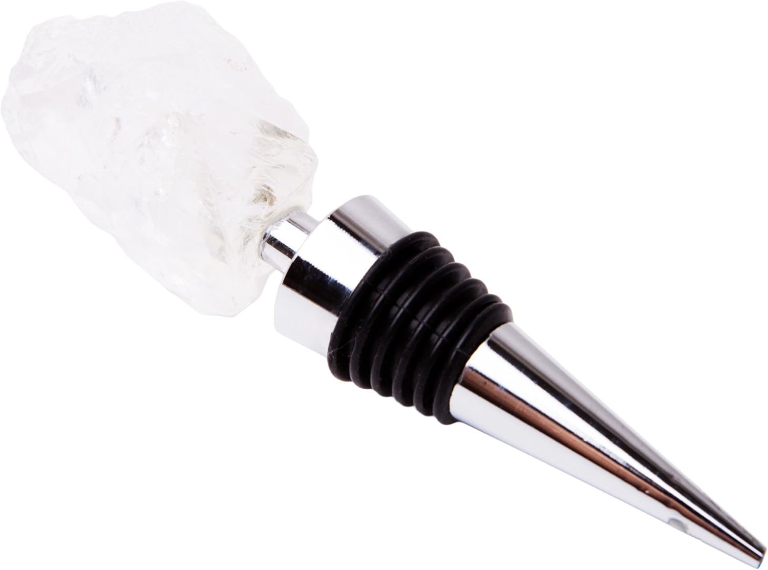 Genuine All-Natural Gemstone Wine Bottle Stopper (Rock Quartz)
