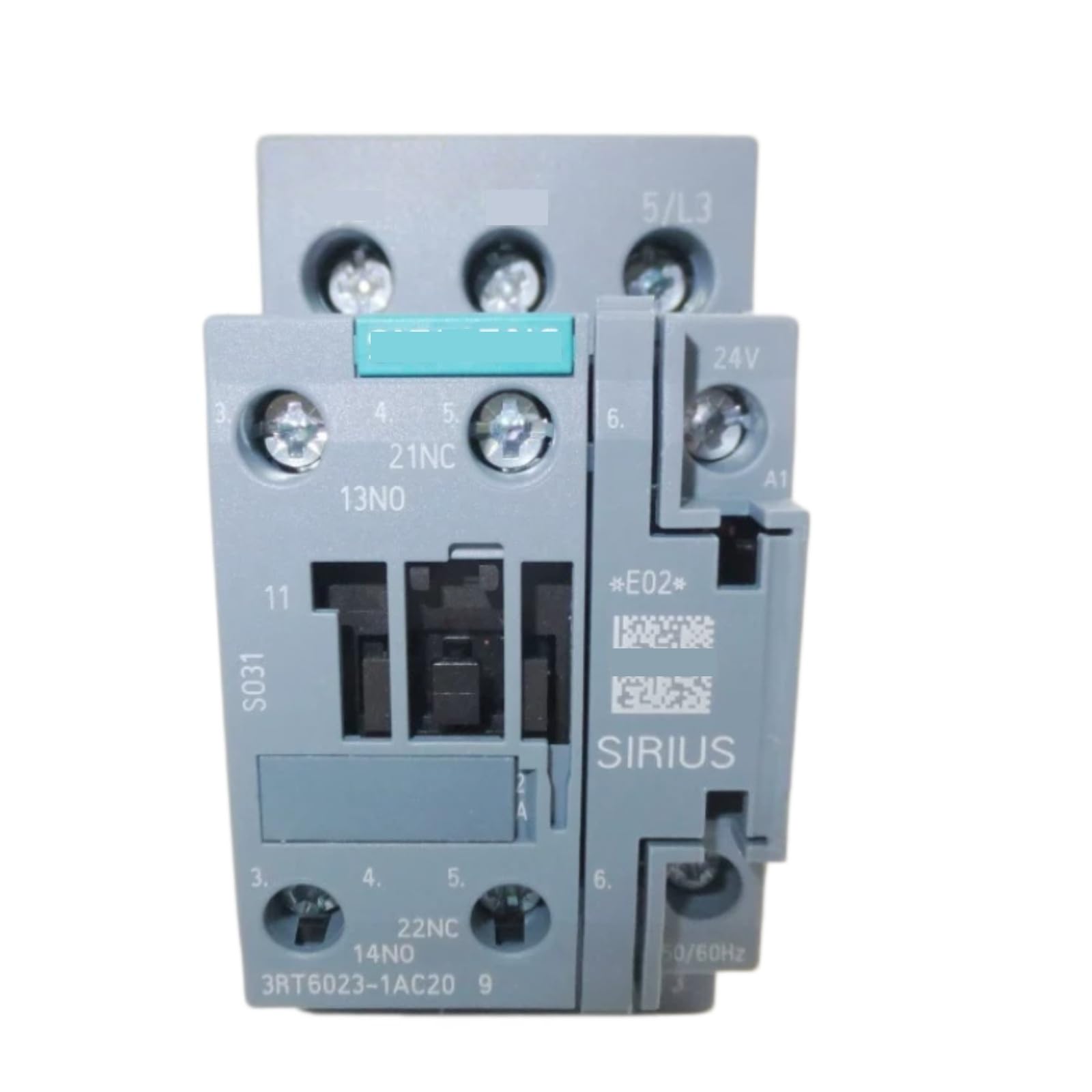 JHSLJCQS Contactors 3RT6023-1AC20 3RT60231AC20, 9A 24V 1NO 1NC DIN Rail Mount Contactor