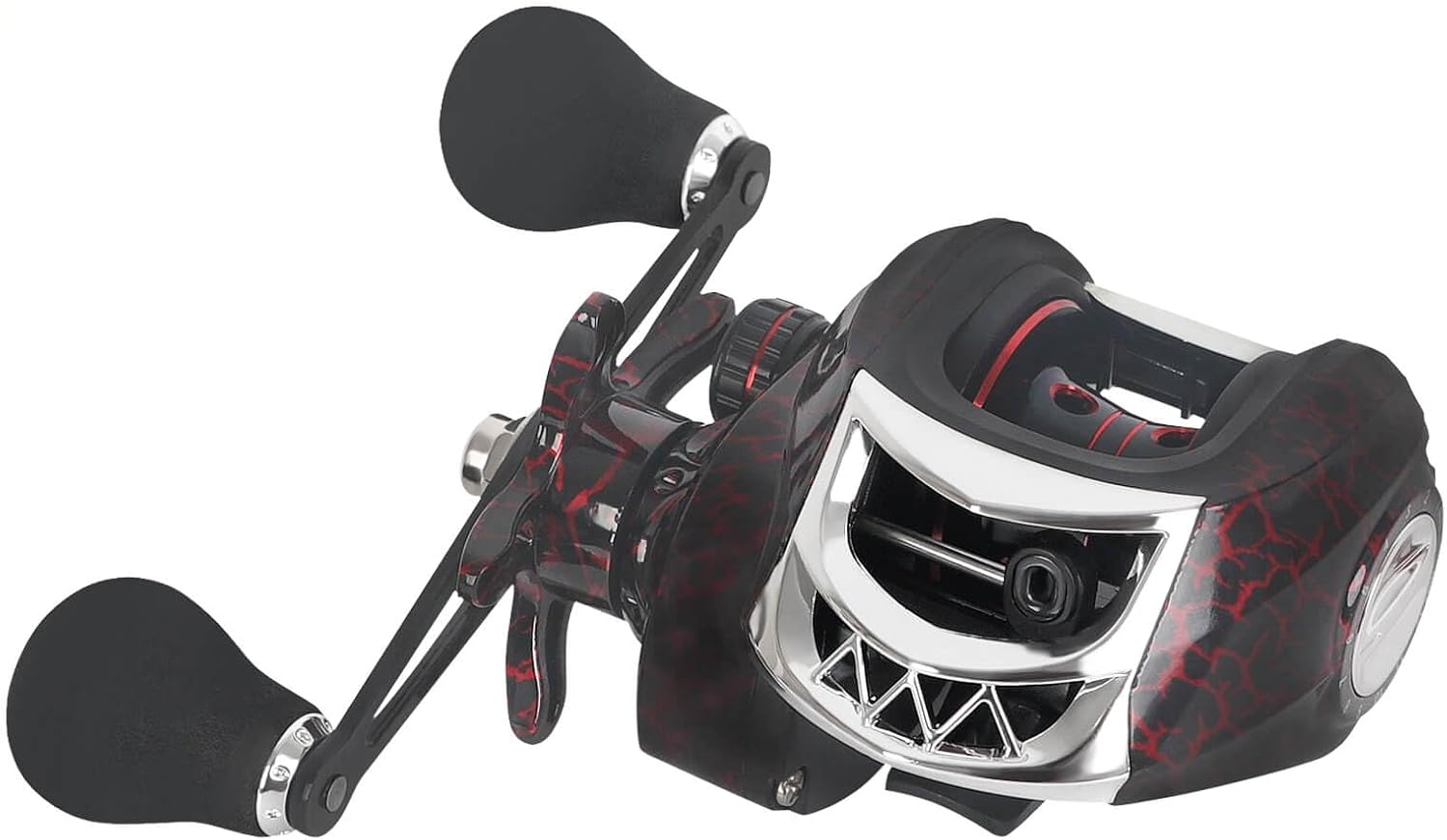 Baitcaster Reels, Lightweight Bait Caster Reel - 7.2:1 Gear Ratio, Up to 22lbs Drag Capacity, Magnetic Brakes, Perfect for Saltwater Fishing and Surf Fishing Rods Red-left Hand Retrieve