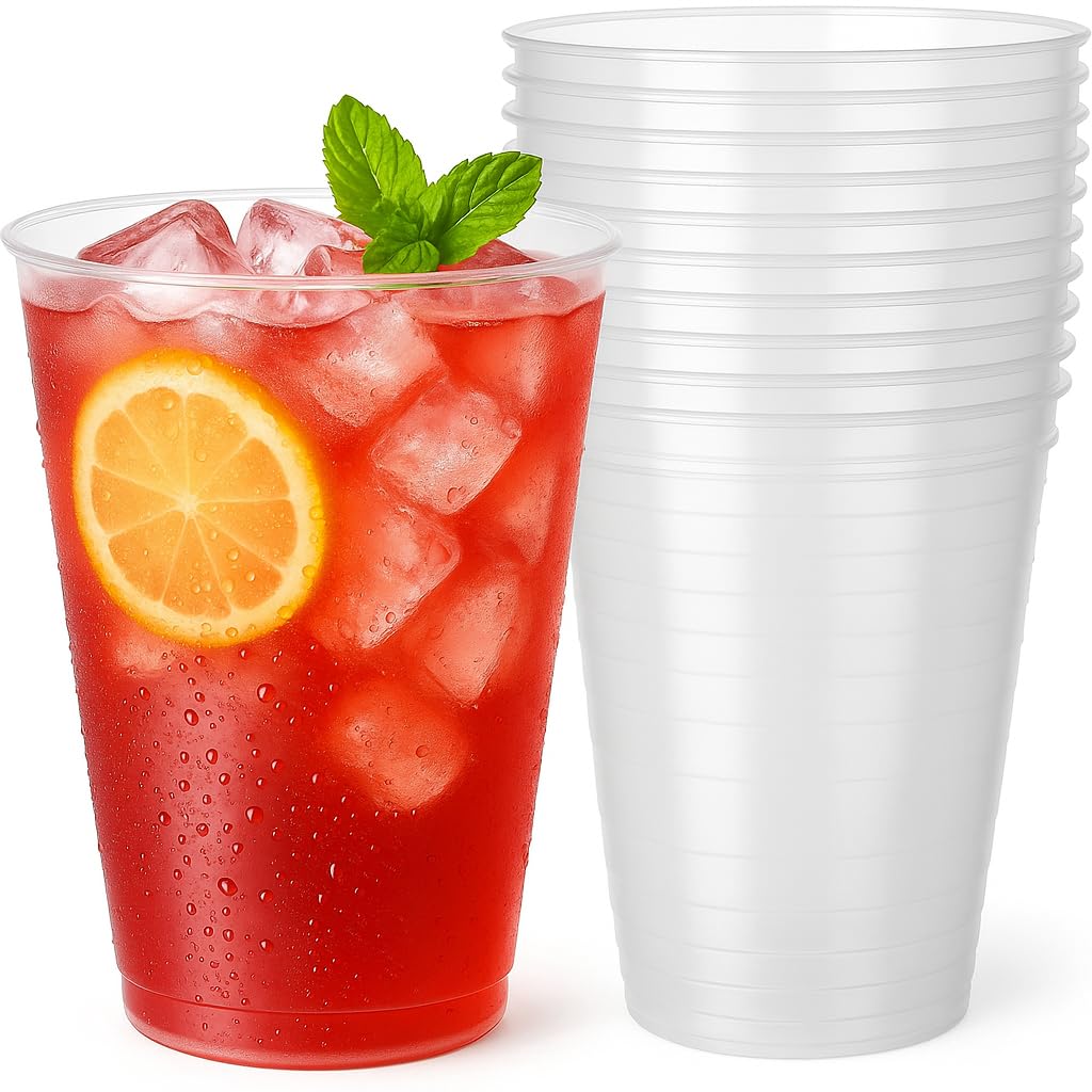Sanjoma Chemical Solution Vasos Combicocktail 500 unidades - 13,4cm de altura y capacidad de 450ml - Pack vasos Reutilizables(25 lavados) - Material Polipropileno