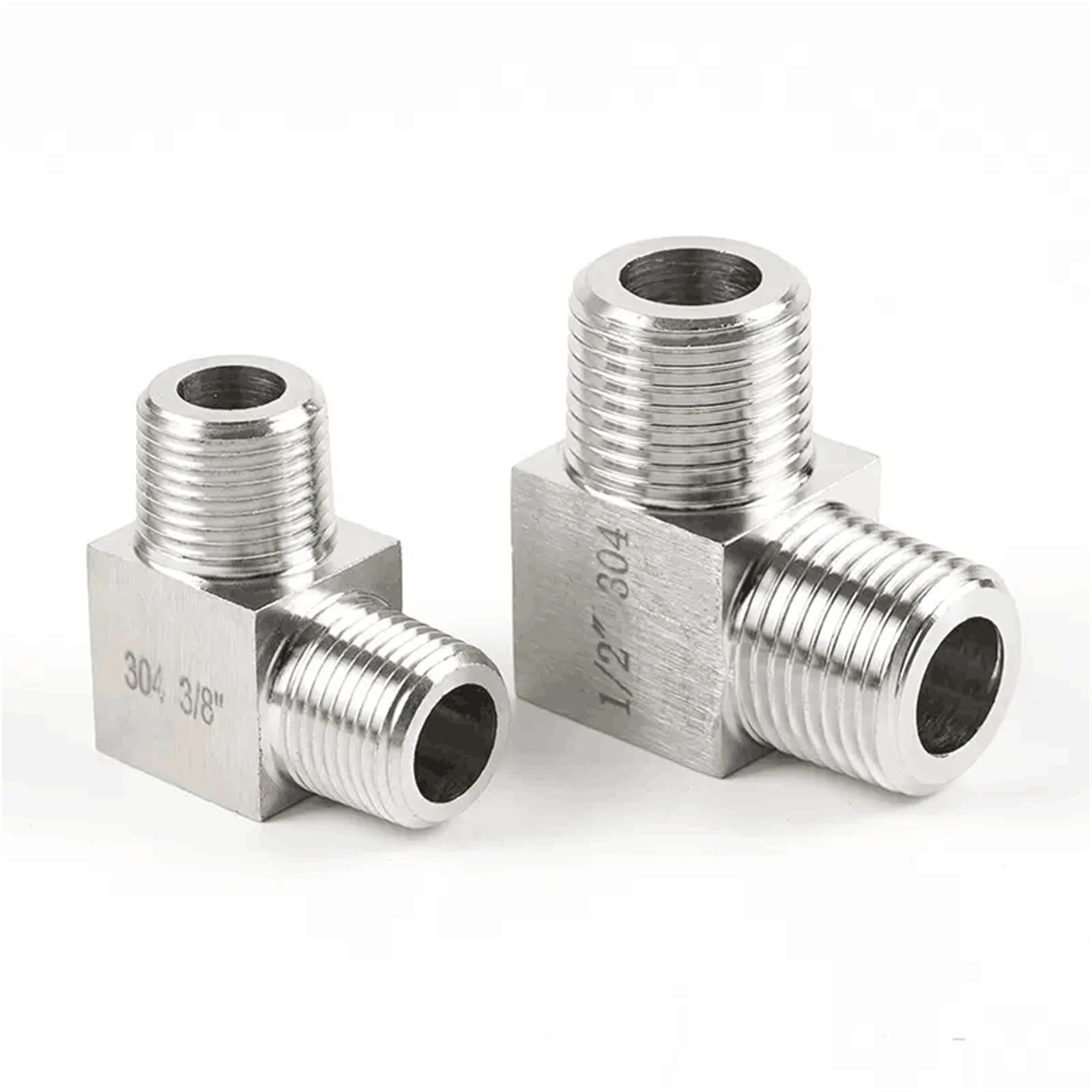 QMIQXIWS M8 M10 M12 M14 M16 M18 M20 Metric BSPP Male Thread Stainless Steel Elbow High Pressure Pipe Fitting Connector Coupler(M20x1.5 to BSP3I8)