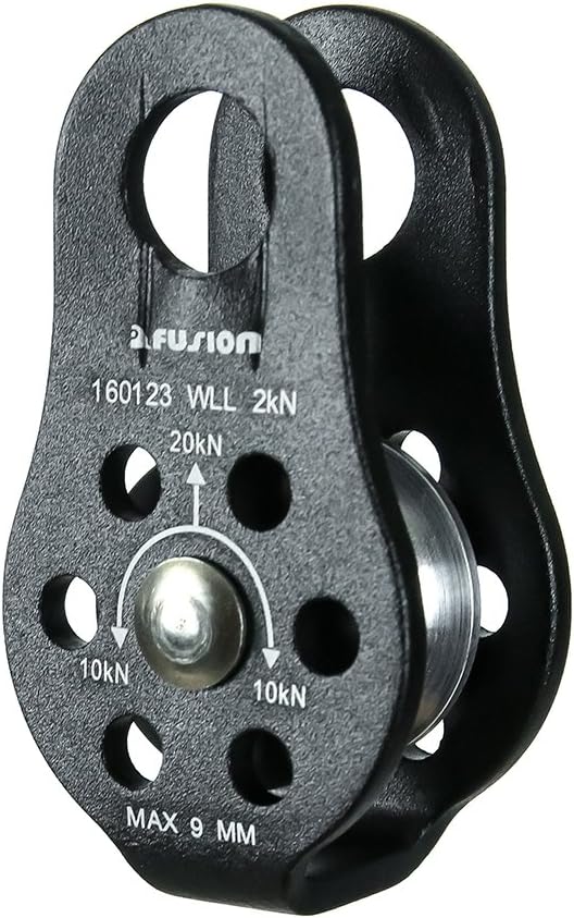Fusion Climb Nuro Pulley Fixed Aluminum Side Plate 20kN for Towing, Heavy Duty, Offroad Recovery Emergency Kit, Climbing, Zipline, Outdoor Activity