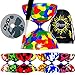 Produktbild JESTER Profi Diabolo Set (8 Designs) mit Diabolo Alu Handstäbe und Diaboloschnur + Erfahren Diabolo Tricks DVD (auf Deutsch) & Flames N Games Reisetasche. (Schwarz/Rot)