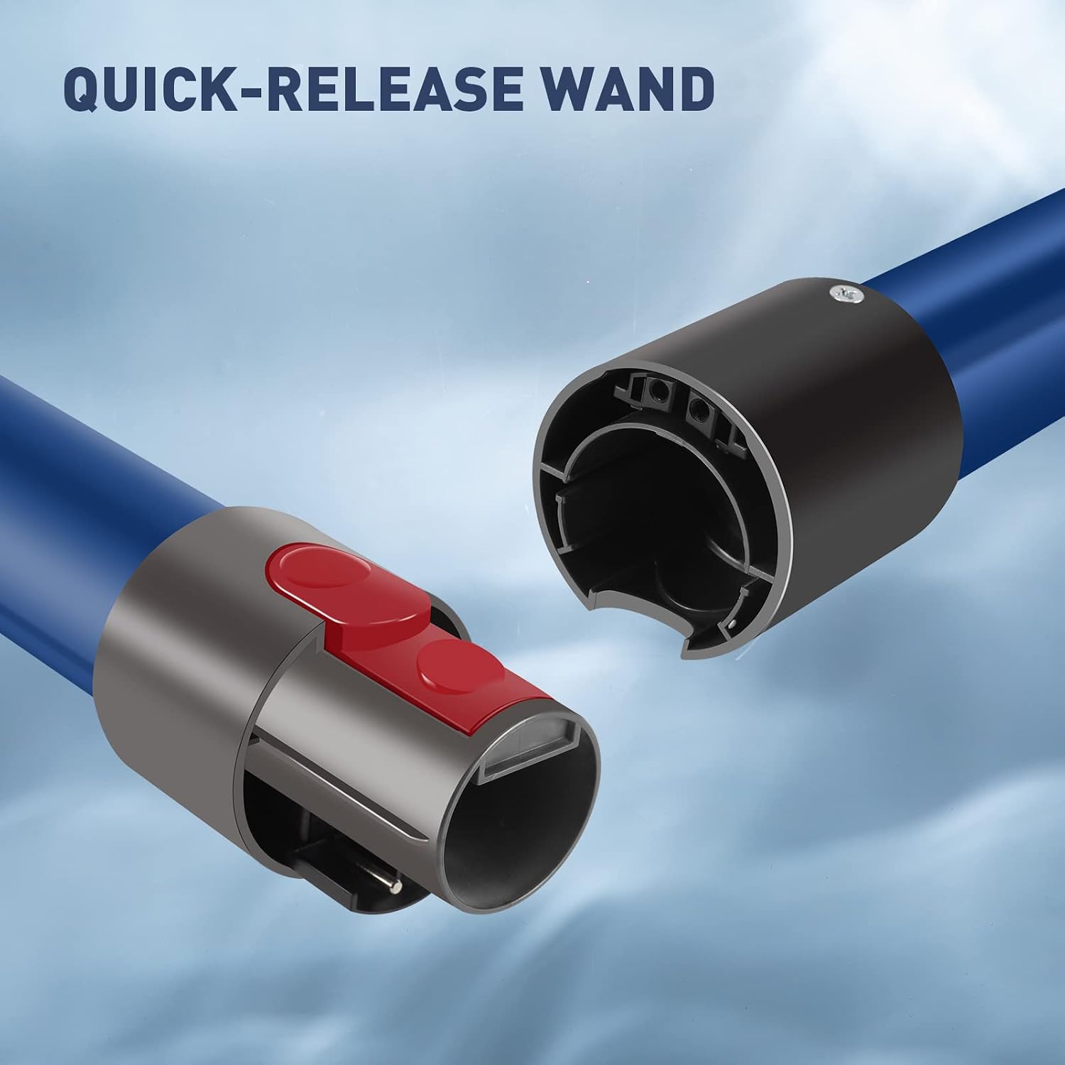 Leemone Replacement Wand Quick Release Wand Compatible for Dyson V15 V11 V10 V8 V7, Cordless Stick with Handheld Trigger Extension Rod Tube(Foldable -Blue)