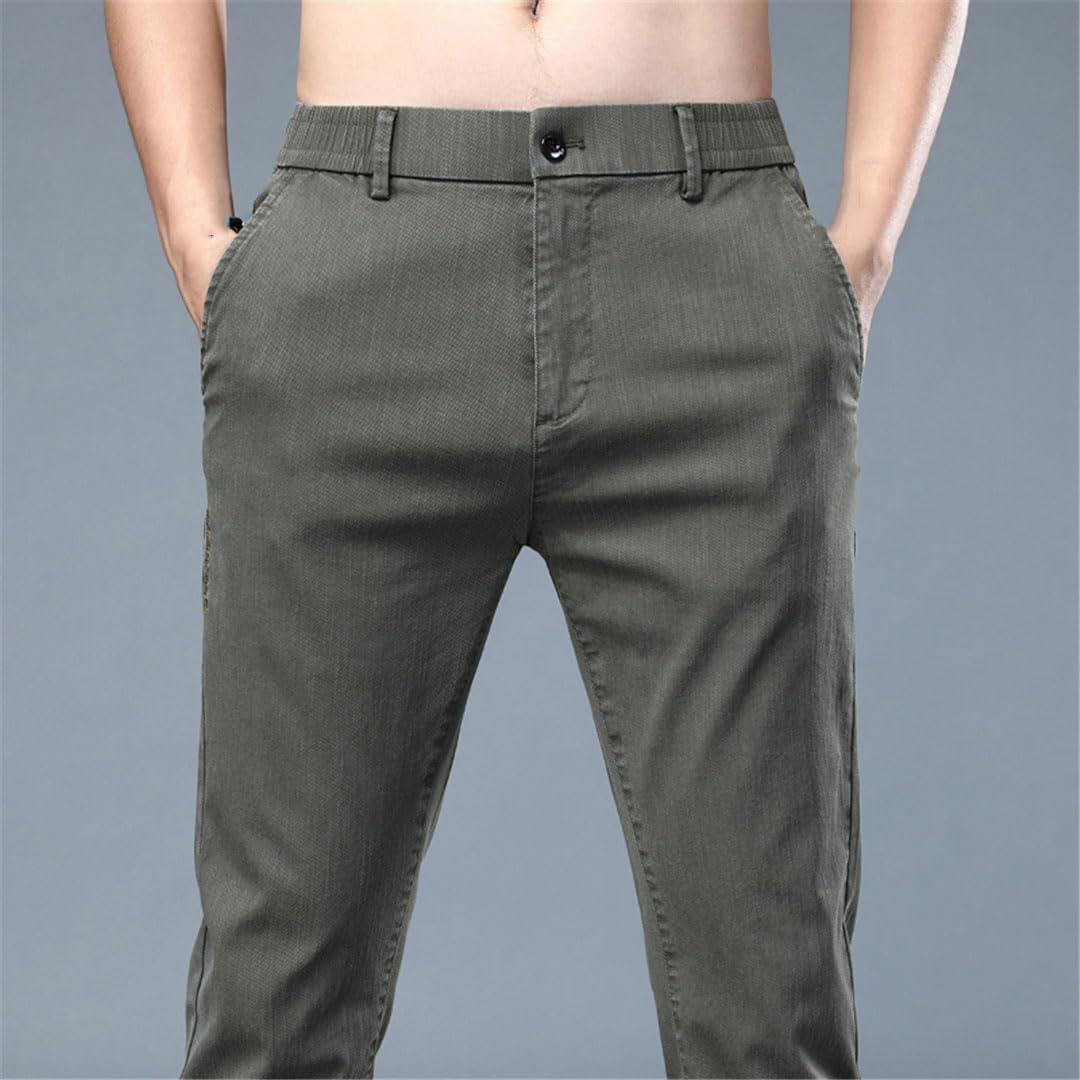 Vogrtcc Pantalones Casuales para Hombres Pantalones Elásticos Delgados Y Rectos Pantalones Elásticos para Oficina