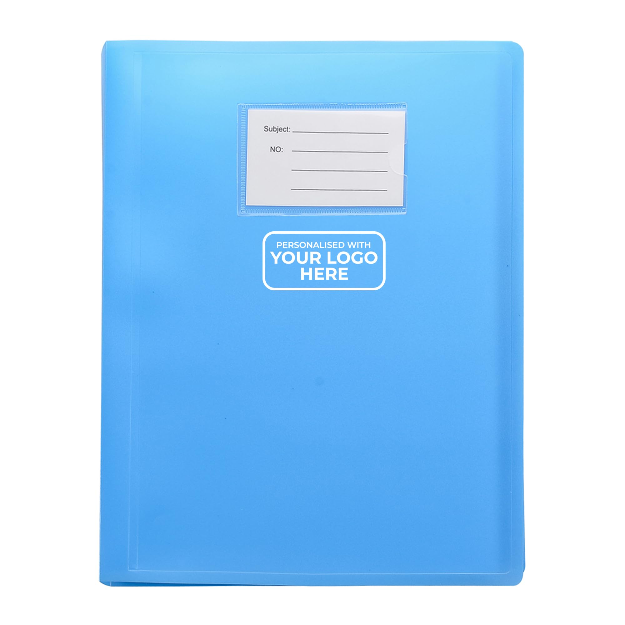Arpan Personalised Custom Logo A4 Display Book, 104 Pockets, 208 Views, Presentation Portfolio Folder with Clear Sleeves for Students, School Projects, Choir Sheet Music, Office Documents (Blue)