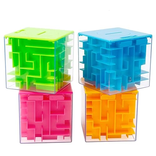 Caja de rompecabezas de laberinto de dinero de 4 piezas, caja de regalo única, divertidos juegos de rompecabezas de laberinto para niños y adultos