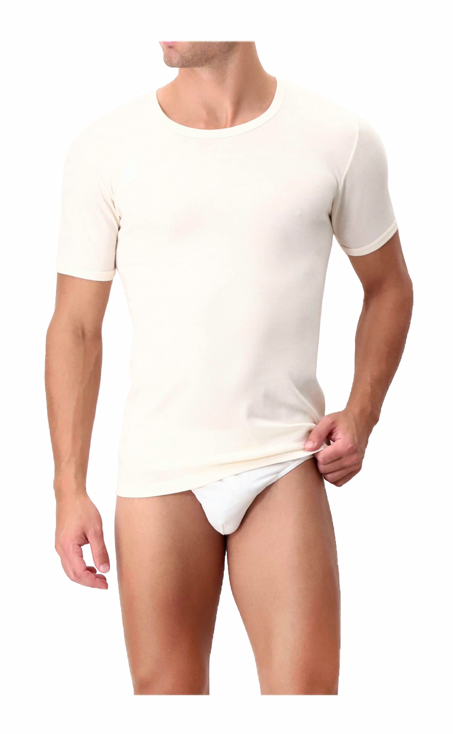 Liabel Maglietta Intima Uomo Lana Cotone 80% Lana 2-3-4 Pezzi Maglia Intima Uomo Termica Art 1851-23
