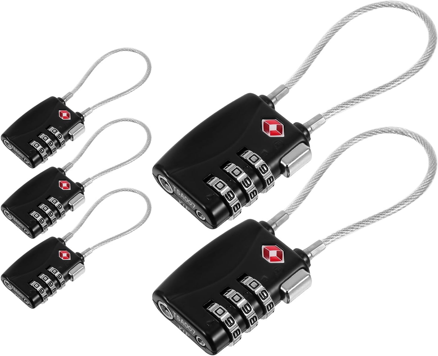 PRETYZOOM 5pcs Mini Combination Padlocks for Luggage and Backpack, TSA-Style Password Locks, Metal Small Travel Padlock Set for Suitcase, Gym Locker, and Personal Item Protection