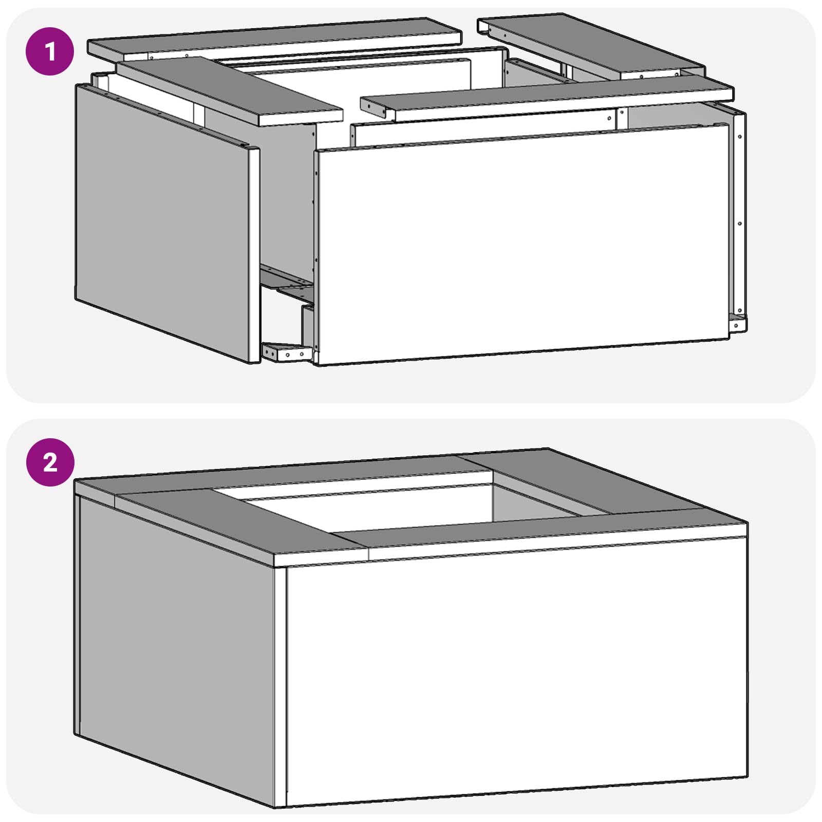 Gecheer Braciere Esterno, Rettangolare Moderno con Design Aperto e Ventilazione Ottimale, 80 x 80 x 40 cm in Acciaio Nero per Riunioni all'Aperto