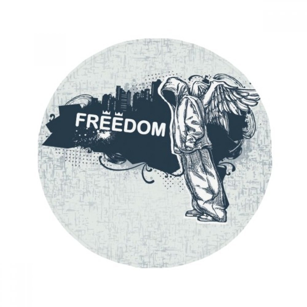 DIYthinker Hip-Hop Freedom Religion Angel Pattern Anti-Slip Floor Pet Mat Round Bathroom Living Room Kitchen Door 80Cm Gift