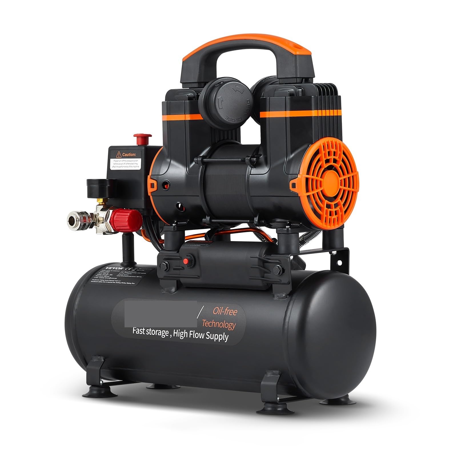 Cicha sprężarka powietrza 900W 1450W 1800W cicha, bezolejowa przenośna pompa powietrza do naprawy kompresor szeptowy w oponach(24L 1450W)