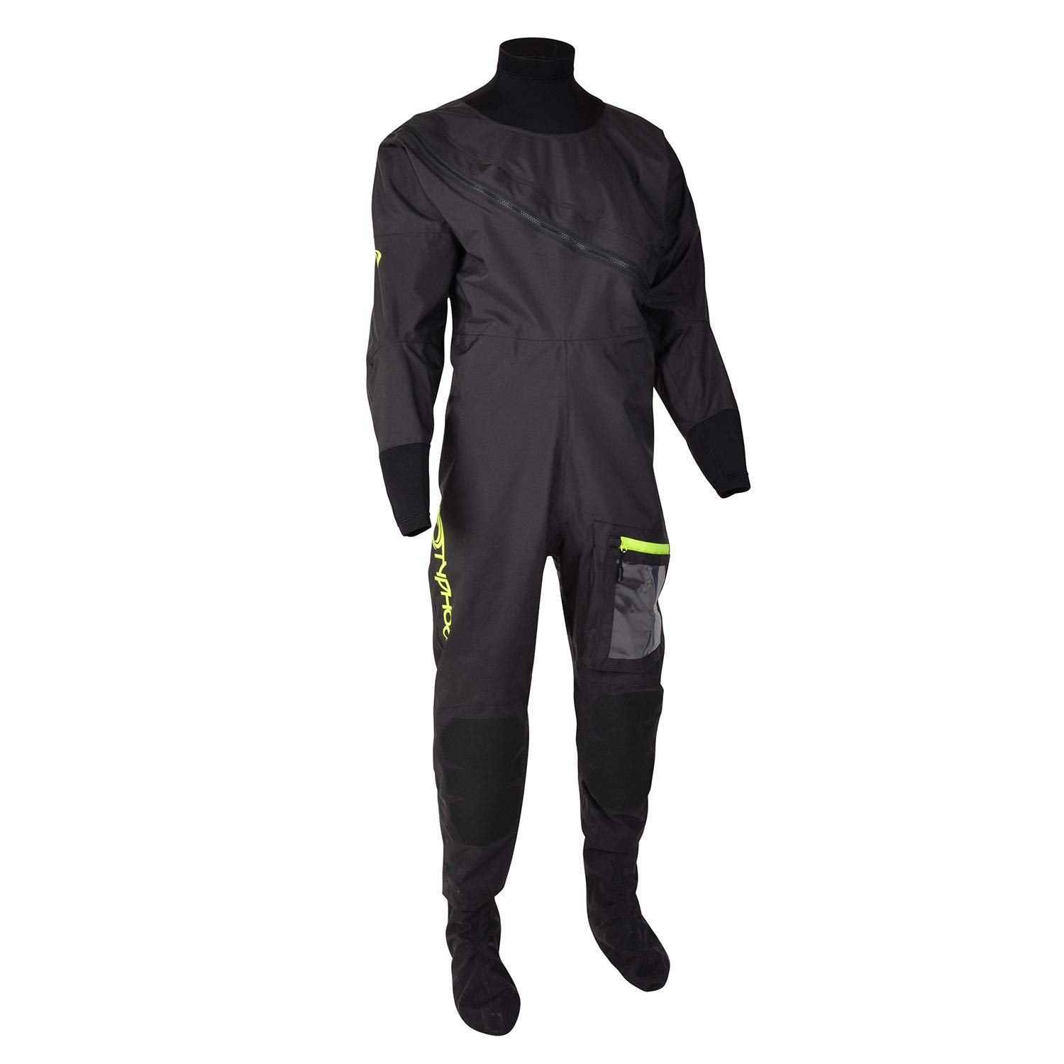 Typhoon Mens Ezeedon 4 Front Zip Drysuit Dry Suit & Free Underfleece - Black - Thermal Warm Heat Layer Layers Breathable -