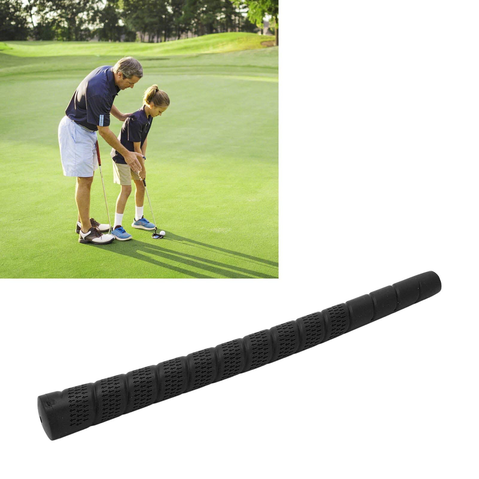 Golfs Grip, Anti Slip Rubber Putter Golfs Grip Breathable for Children Beginner Training(black)