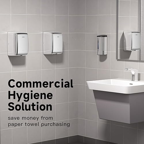 Miniatura 9 de AIKE UL aprobado compacto Jet secador de manos con cable duro, 1350W 120V cepillado acero inoxidable modelo AK2803D