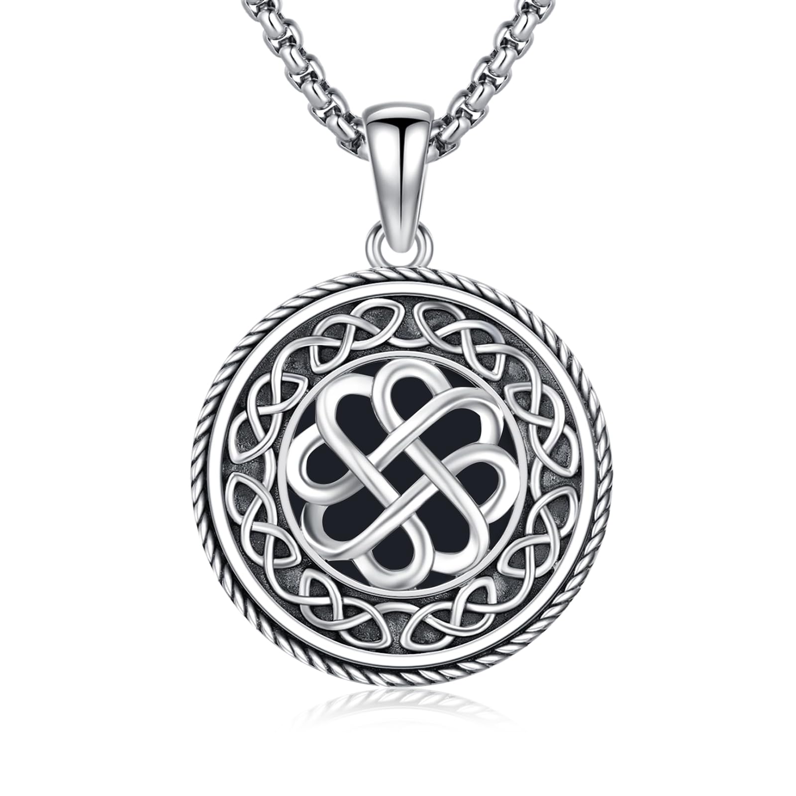 Keltische Damenkette, 925er Sterlingsilber, Irische Halskette, Keltische Knotenkette, Glücksknoten-Anhänger, Zeitloser Schmuck, Ein Geschenk für Damen und Herren