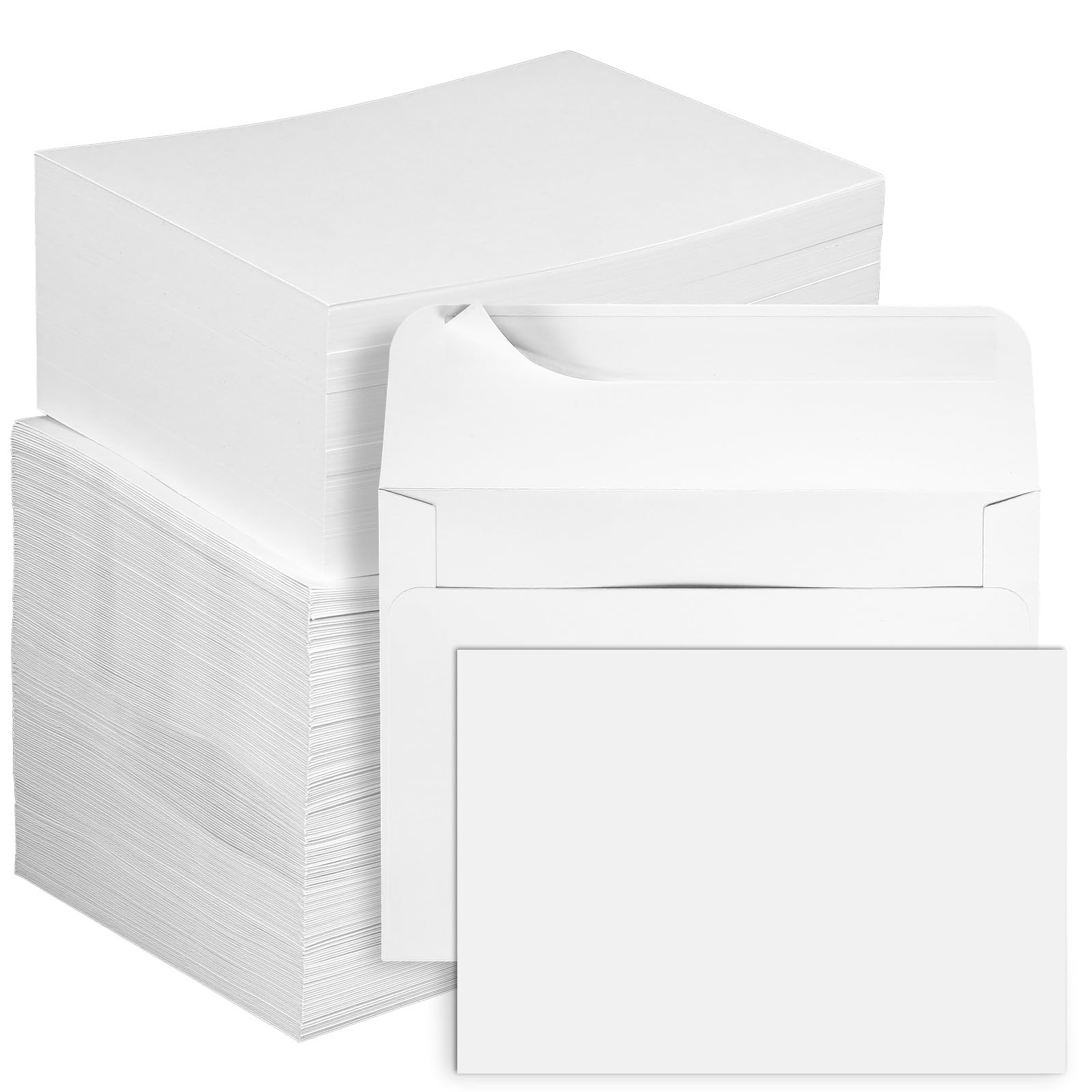 gisgfim 200 Set 5 x 7 Flat Blank Note Cards and Envelopes with A7 Cardstock Envelopes Self Seal Printable White Cardstock with Envelope Wedding Blank