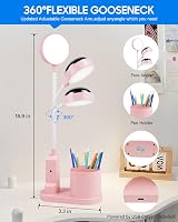 TechKen LED asztali lámpa gyerekeknek, dimmer, töltöthető, csillagvetítő, tolltartó 4
