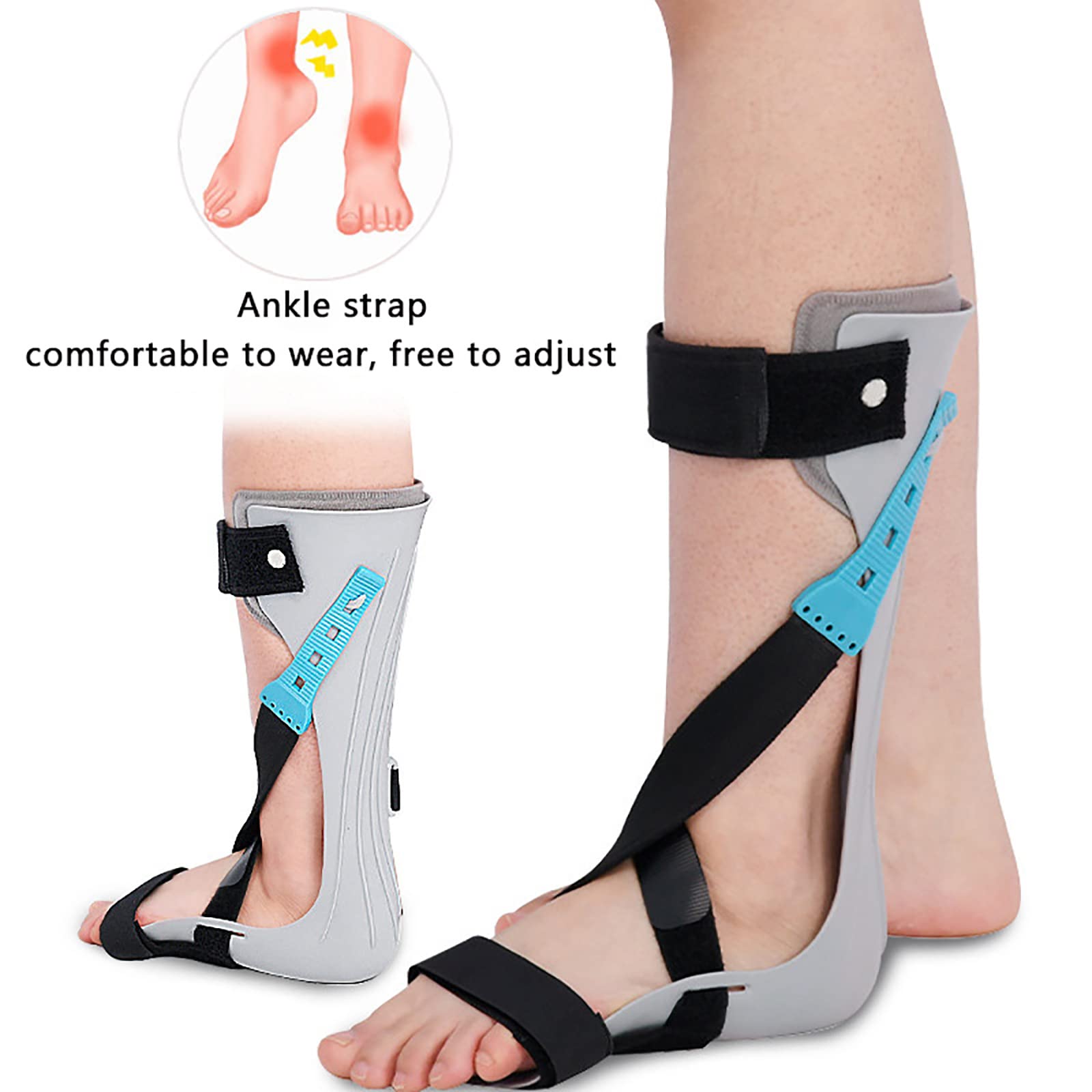 Ortesi per Piede cadente, Supporto per Stecca per ortesi alla Caviglia Regolabile Leggera, tutore per Piede cadente, per fascite Plantare, Recupero di lesioni da tendinite di Achille,Right-XL